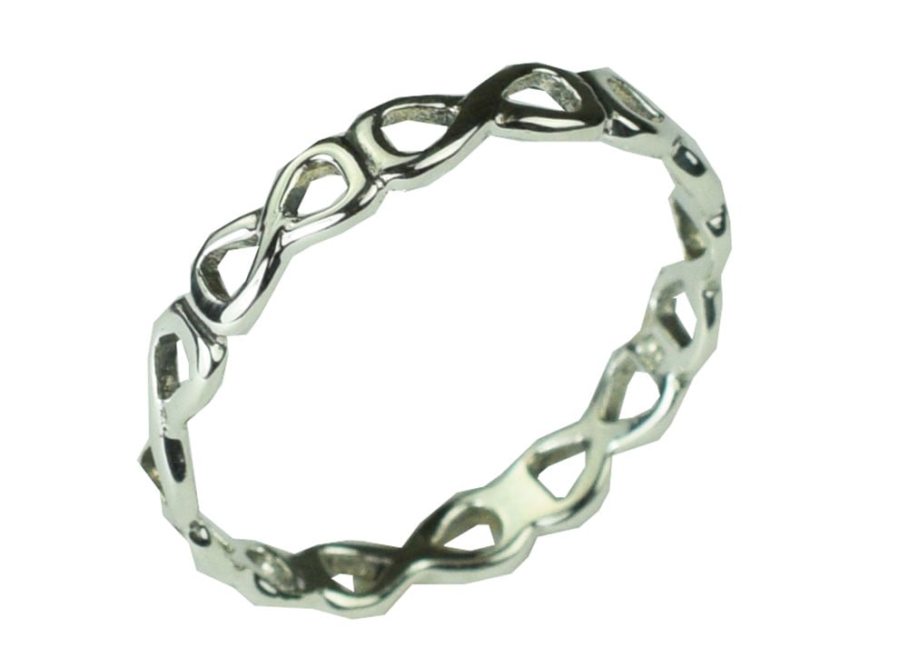 Silver Ring Infinity Symbols