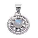 Silver Pendant Rainbow Stone