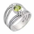 Silver Ring Peridot Cut Stone