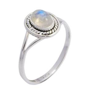 Silver Ring Rainbow Stone