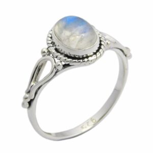 Silver Ring Rainbow Stone