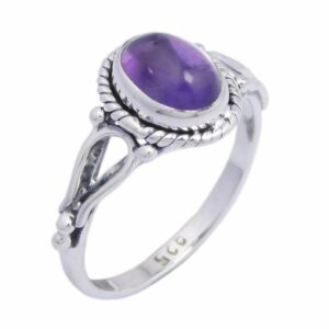 Silver Ring Amethyst Stone
