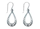 Silver Earring Oval Triquetra