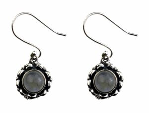 Silver Earring Circle Rainbow