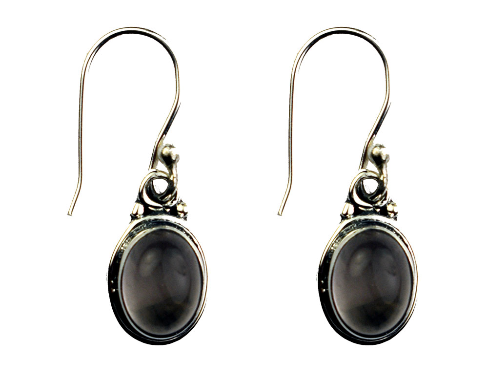 Silver Earring Oval Rose Quartz