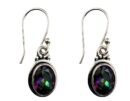 Silver Earring Oval Mystic Top