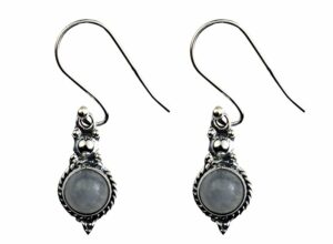 Silver Earring Round Rainbow