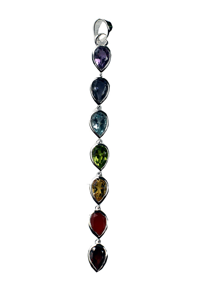 Silver Pendant Chakra Hearts