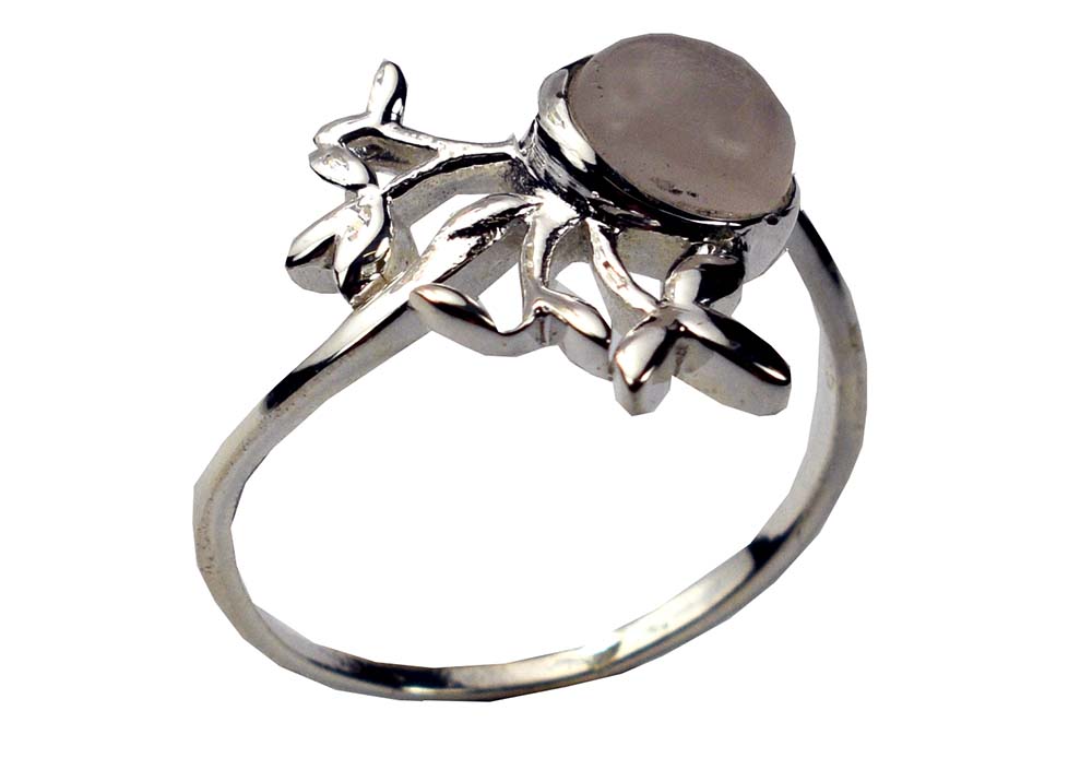 Silver Ring Butterfly Rose Quartz