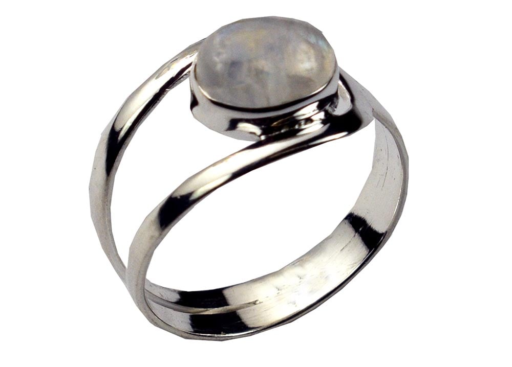 Silver Ring With Oval Rainbow