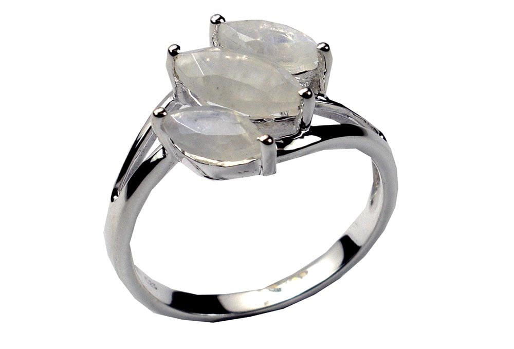 Silver Ring Three Stones