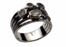 Silver Ring Cluster of Stones