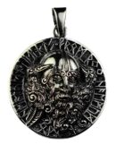 Silver Pendant Viking Man 3cm