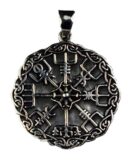 Silver Pendant Viking Compass