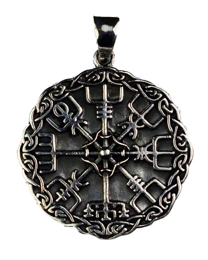 Silver Pendant Viking Compass