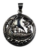 Silver Pendant Viking Ship
