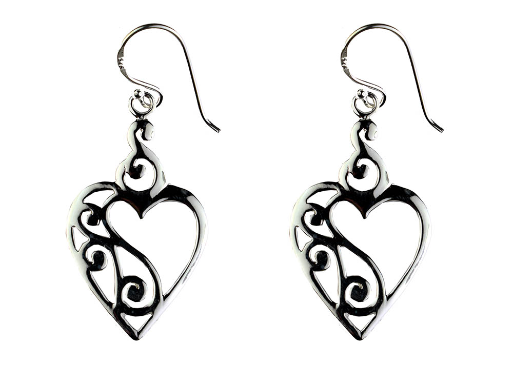 Silver Earring Heart 2cm H
