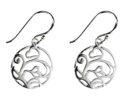 Silver Earring Flower in Circle