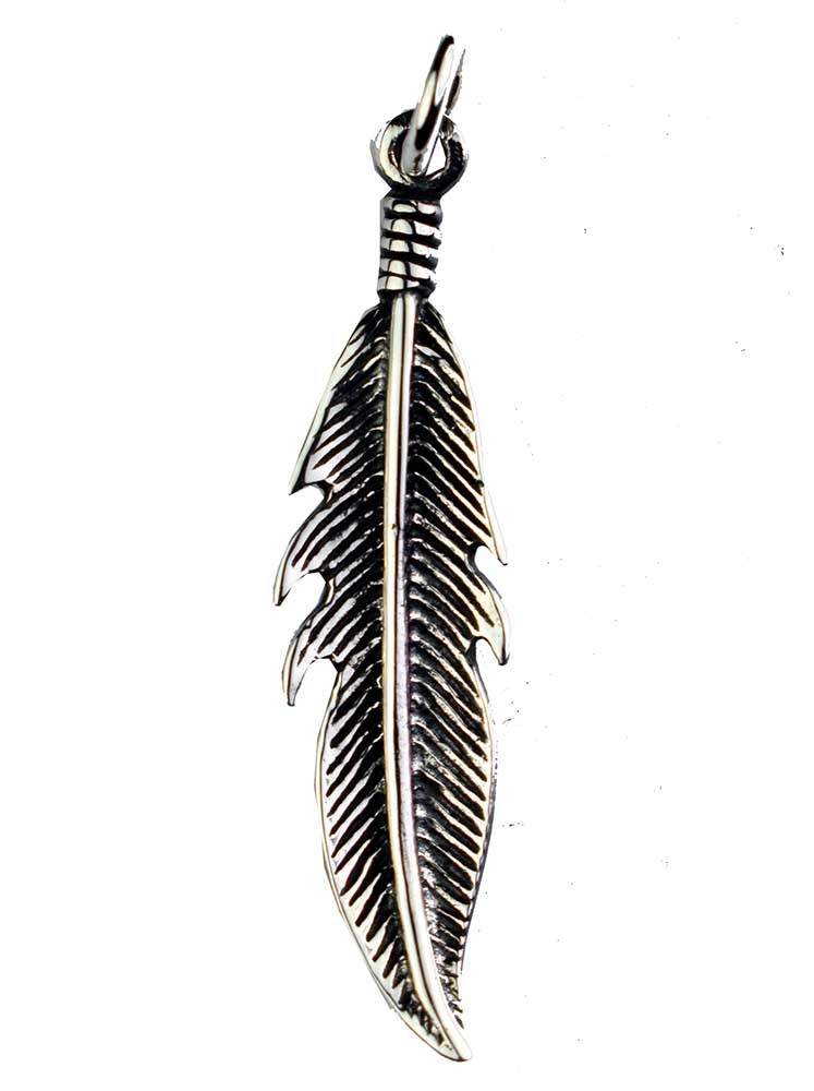Silver Pendant Feather 3cm H