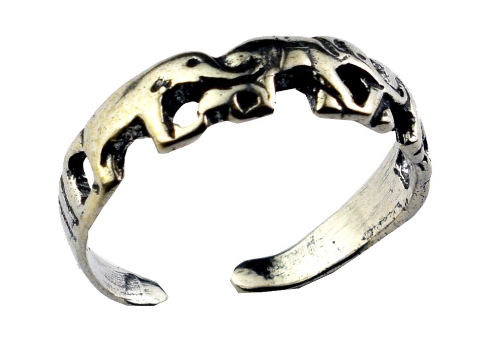 Silver Toe Ring Elephant