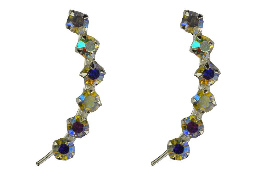 Silver Earring CZ, AB Colour