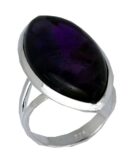 Silver Ring Marquise Amethyst
