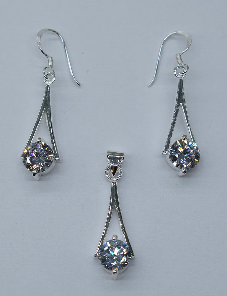 Silver Earring/Pendant Clear