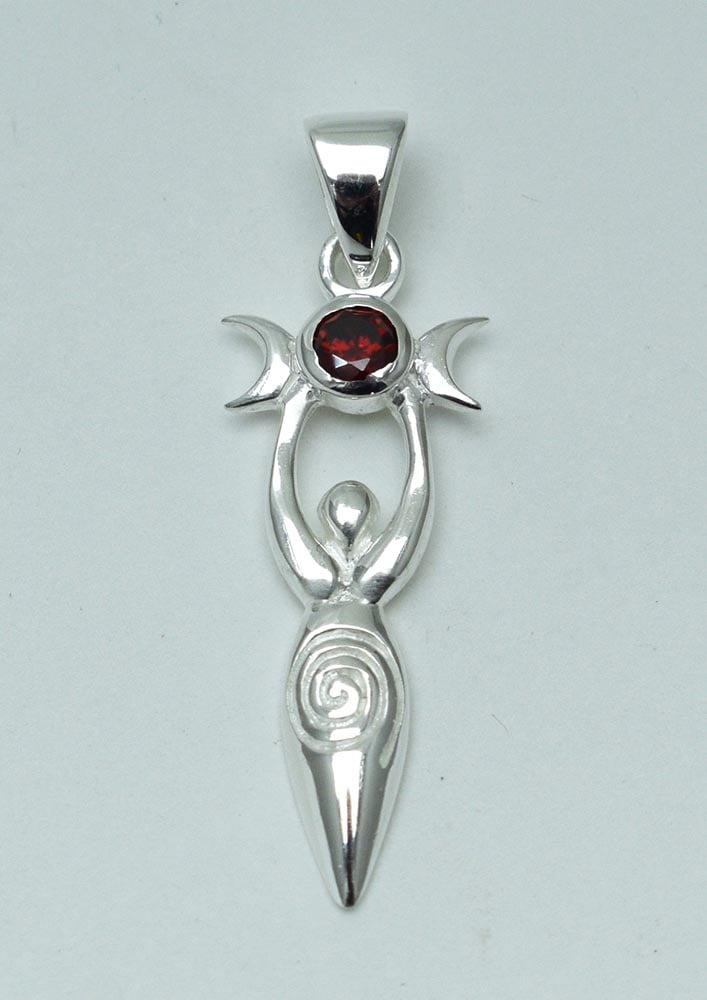 Silver Pendant 3 Moon Goddess