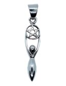 Silver Pendant Goddess Pentagram 3cm