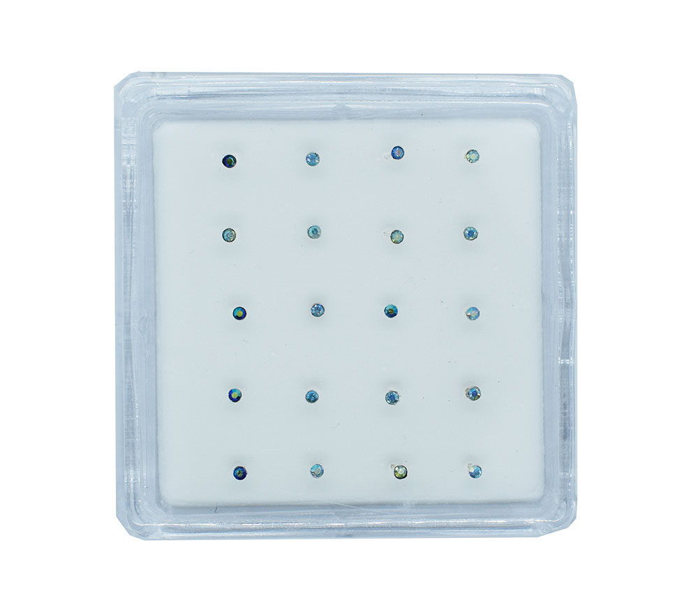 Silver Nose Stud AB 1.5mm 20pc