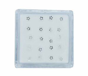Silver Nose Stud Star 20pc