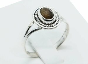 Silver Ring Tiger Eye Stone