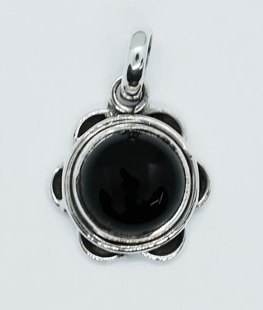 Silver Pendant Onyx 10x10mm