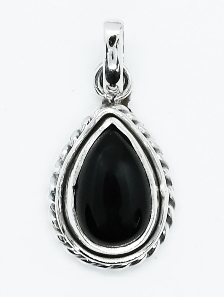 Silver Pendant Black Onyx 8x12