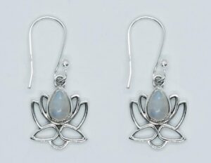 Silver Earring Lotus Rainbow