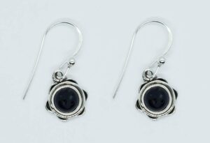 Silver Earring Round Amethyst