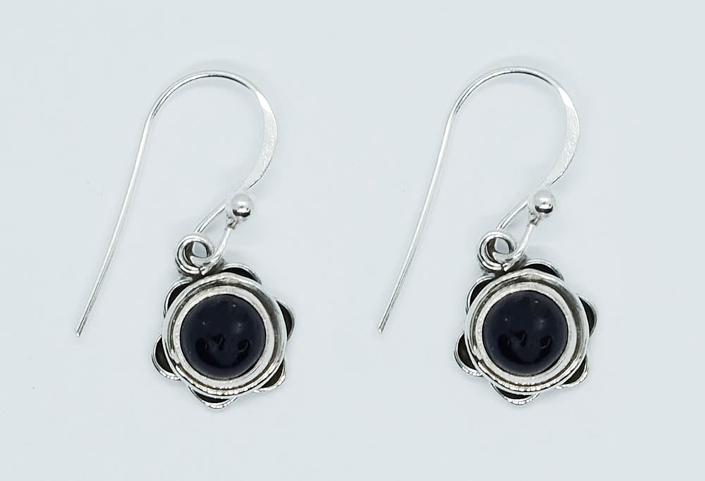 Silver Earring Round Amethyst