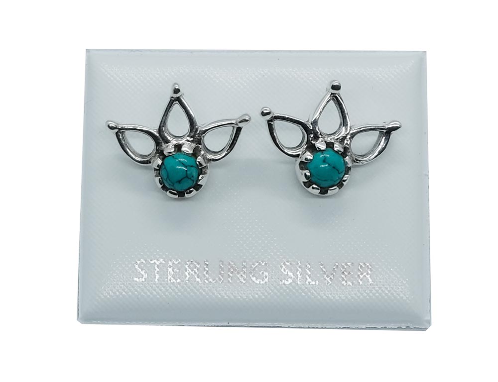 Silver Stud Crown Turquoise