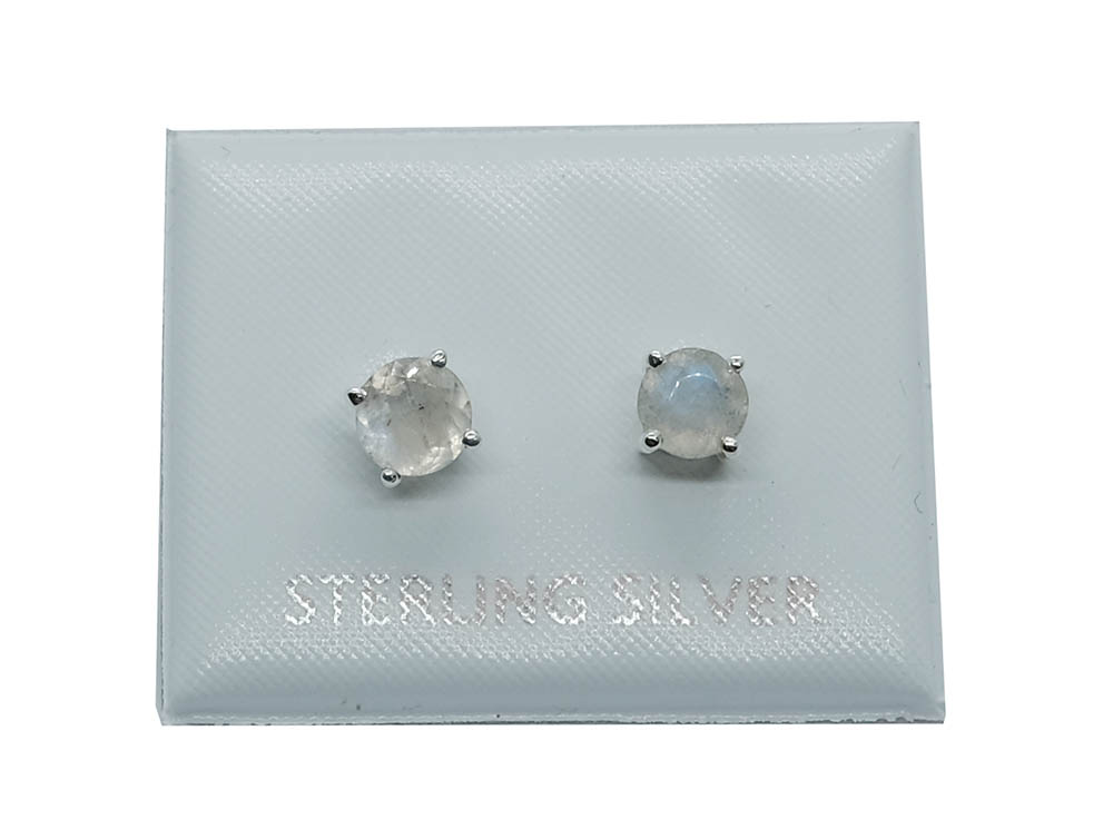 Silver Stud Round Cut Rainbow