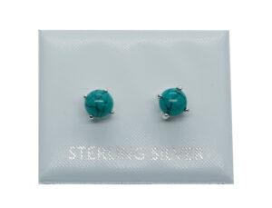 Silver Stud Round  Turquoise