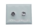 Silver Stud Round Cut Amethyst