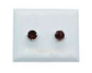 Silver Stud Round Cut Garnet