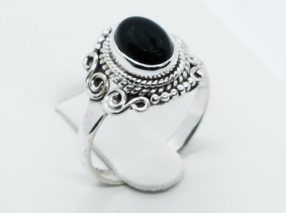 Silver Ring Oval Onyx