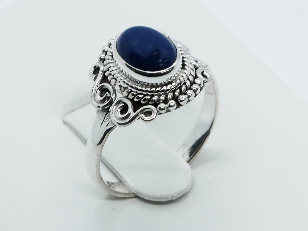 Silver Ring Oval Lapis
