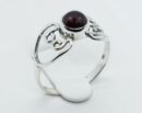 Silver Ring Hearts Garnet