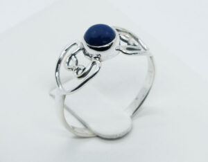 Silver Ring Hearts Lapis