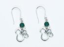 Silver Earring Om Emerald