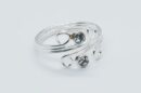 Silver Toe Ring Two Stones