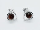 Silver Amber Stud Heart 2.1g