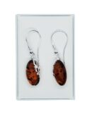 Silver Amber Earring Oval 2.8g